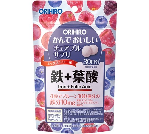 オリヒロ ＭＯＳＴチュアブル 鉄＋葉酸（180粒）